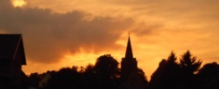 Ranzin Kirche im Sonnenuntergang